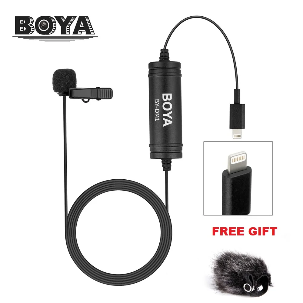 BOYA BY-DM1 цифровой петличный микрофон с креплением для записи видео подсветкой типа