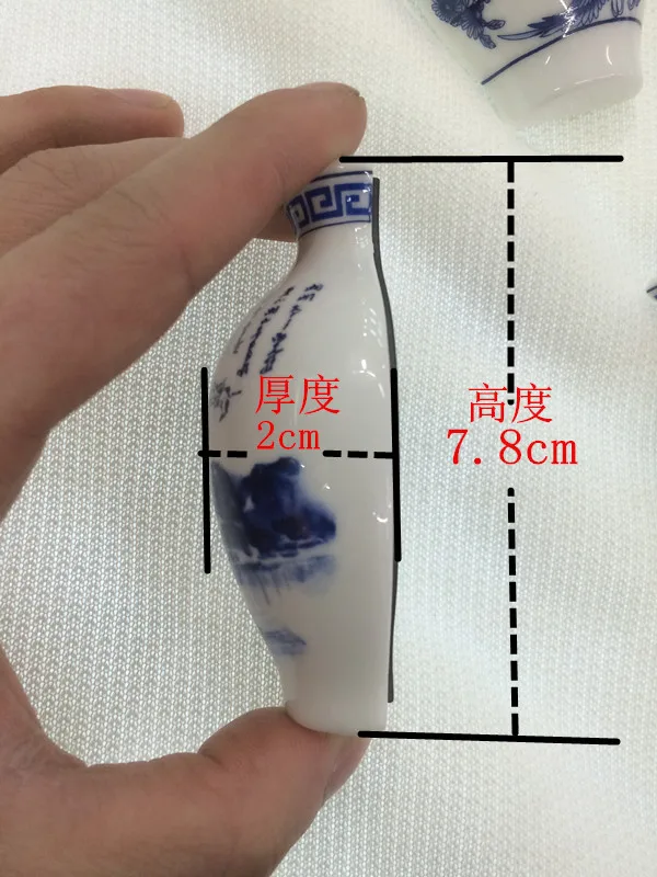 Китайская сине-белая фарфоровая ваза магнит на холодильник сувенир крашеная
