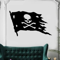 pirate skull bones flag wall stickers mural art home decor removable stickers for teens room vinyl mural decal cx542