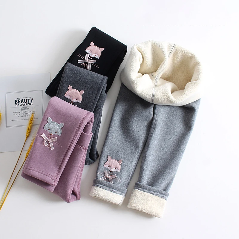 Флисовые леггинсы для маленьких девочек зимние теплые плотные длинные штаны