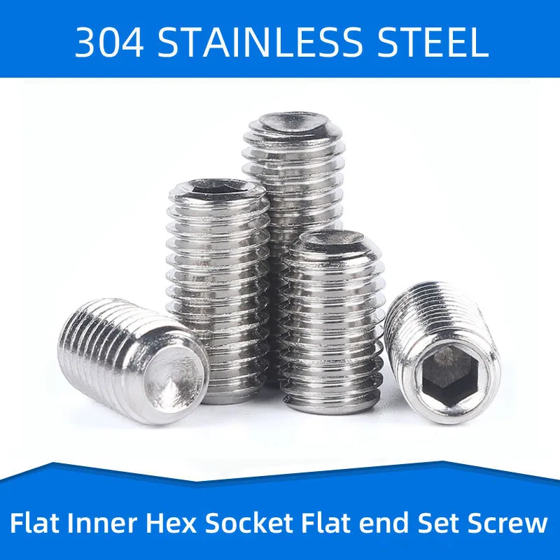 

304 нержавеющая сталь Внутренний шестигранный набор винтов с вогнутым концом плоский верх Шестигранная розетка зажимной винт M5 M6 M8 M10