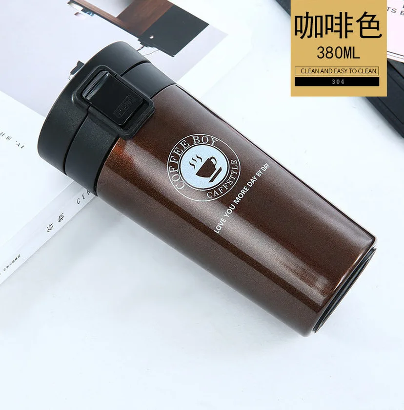 Термокружка 380 мл стеклянная бутылка вакуумная фляжка для кофе чая молока