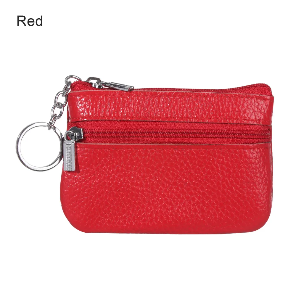 red Кожаный кошелек для монет, женский маленький кошелек, кошелек для мелочи, мини-кошелек на молнии, сумки для денег, детские карманные кошельки, держатель для ключей, Carteira - Цвет: red