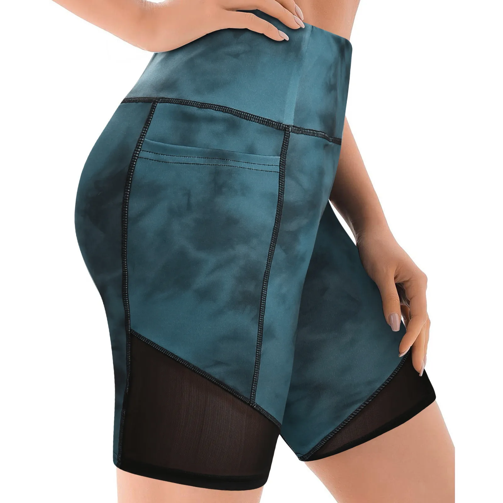 

Sports Shorts Woman Tights Biker 2021 Women Mesh Pockets Yoga Shorts For Fitness Cycling Women Workout Gym leggings Shorts 2104