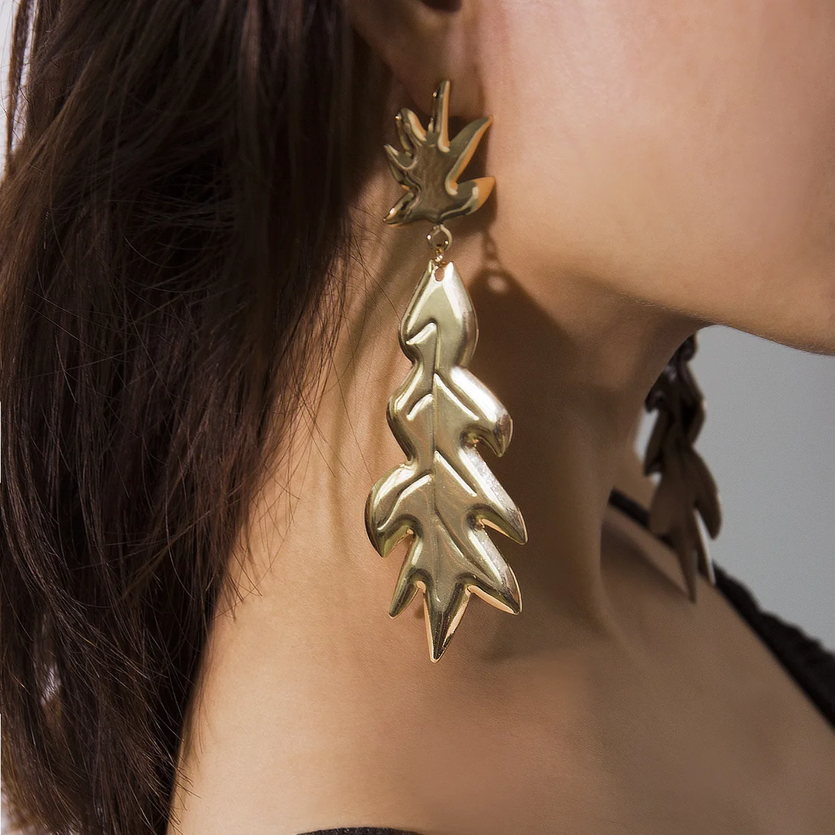 Большие геометрические серьги в стиле панк золотого цвета 3 круга металлические