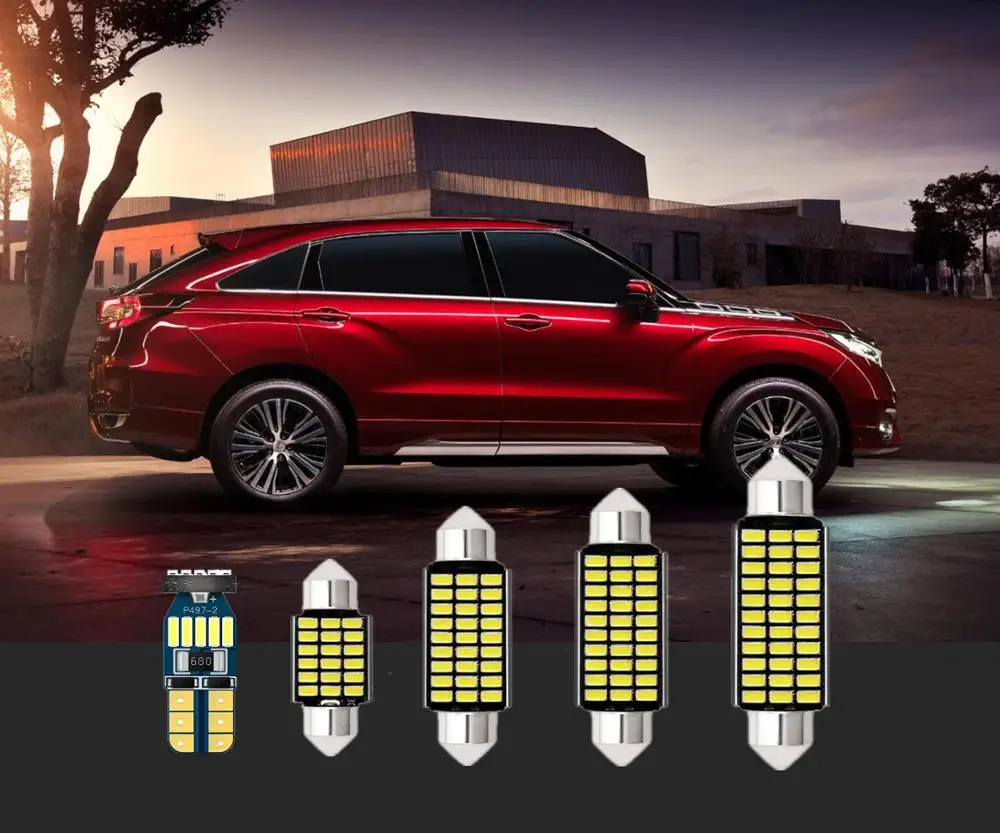 6 комплектов Сверхъяркие светодиодные лампы для салона автомобиля T10 и 31