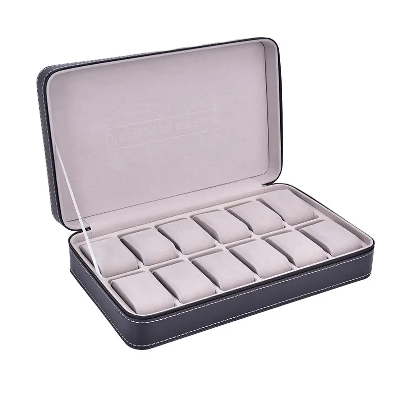 

6/12 Slots Watch Box Portable Travel Watch Zipper Case Watches Collector Watch Storage Box Watch Organizer Holder