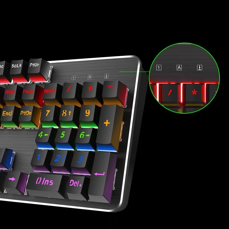 104 Key Mechanical Keyboard Blue/Black Axis for Officer Gamer Dual Mode Wired/Wireless Mouse Combos | Компьютеры и офис