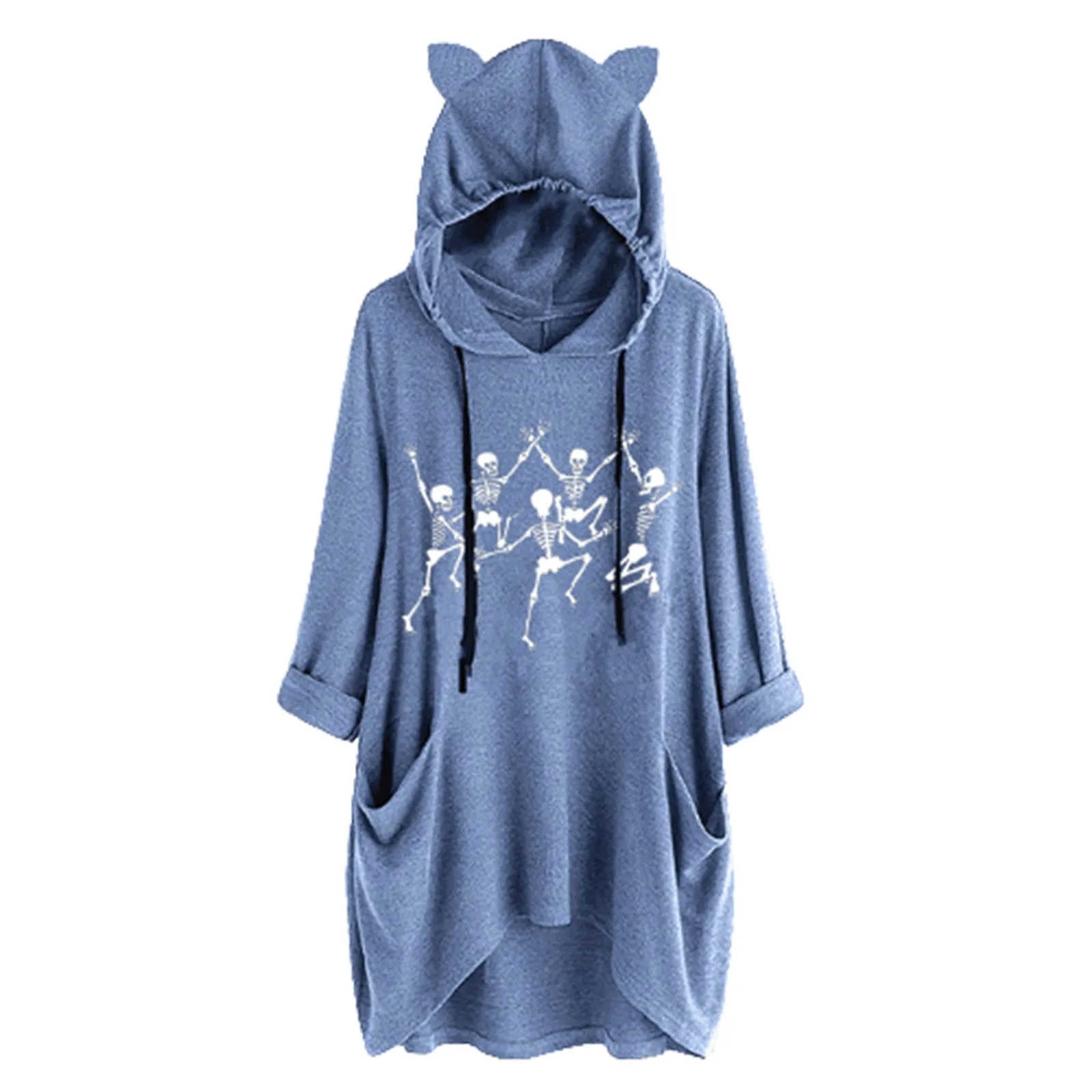 

Женский топ с капюшоном и длинными рукавами, большие размеры