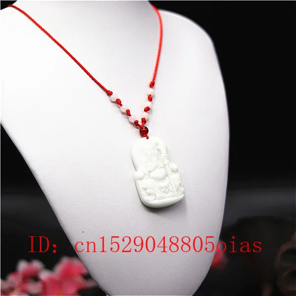 Ожерелье с подвеской в виде дракона и воина из натурального белого фарфора