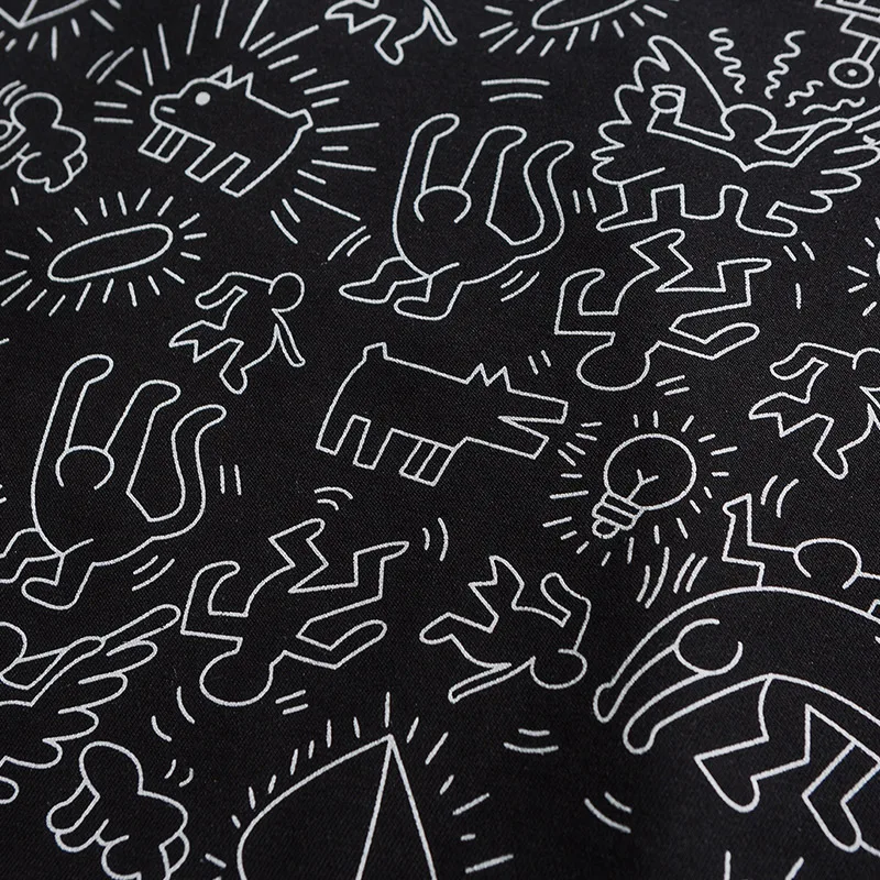 

Aolamegs Harajuku Hooded Jackets Men Funny Print Jacket Vintage Hoodies Loose Coats Couple Casual Hip Hop High Street Streetwear