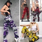 Брюки-карго женские, с высокой талией, в стиле хип-хоп, свободные, камуфляжные, 3XL, осень 2020
