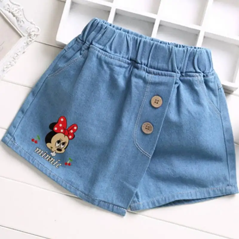 Джинсовые шорты для девочек летние модные милые с цветочным кружевом