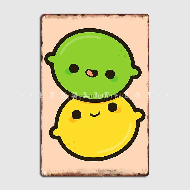 

Happy Lemon And Lime Metal Plaque Poster Cinema Living Room Kitchen Create Plaques Tin Sign Poster