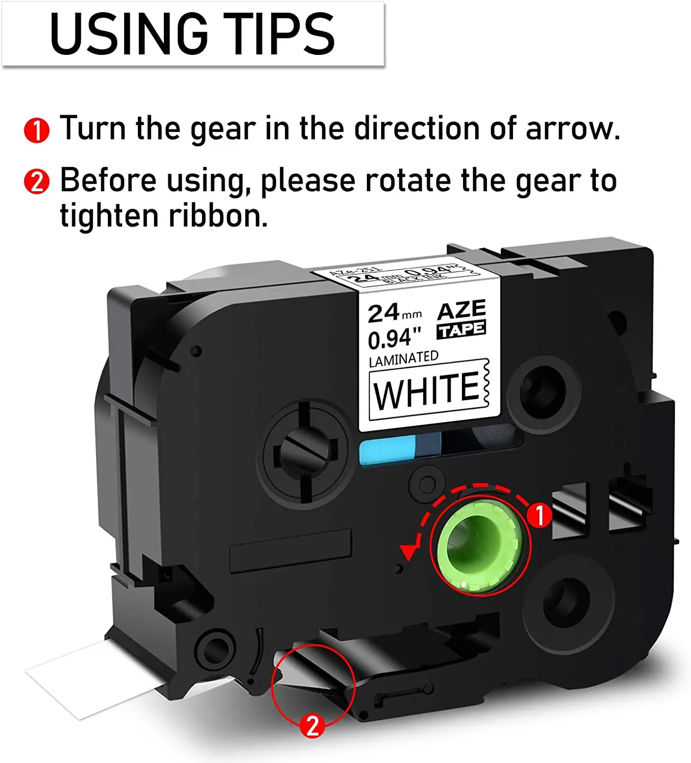 Ярлыки для этикеток Labelife ламинированная лента совместима с маркерами Brother 24 мм 1