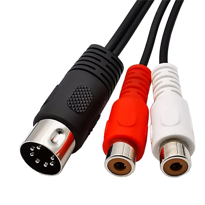 Кабель средней длины 0 5 м 1 7 контактный разъем DIN папа на 2 разъема RCA мама