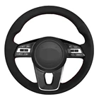 Чехол рулевого колеса автомобиля ручная строчка, черная натуральная кожа, замша для Kia K5 Optima 2019 Cee 'd Ceed 2019 Forte Cerato (AU) 2018