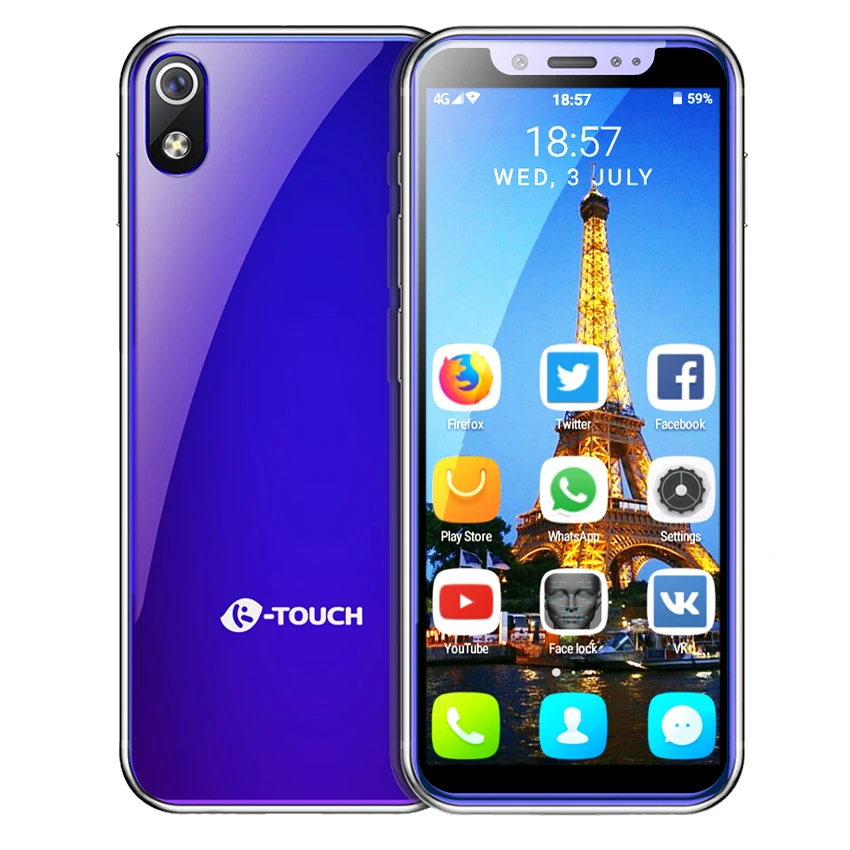 K-TOUCH маленький мини-смартфон 3,5 дюймов android 8,1 четырехъядерный мобильный телефон Две сим-карты разблокированный маленький телефон сенсорные сотовые телефоны