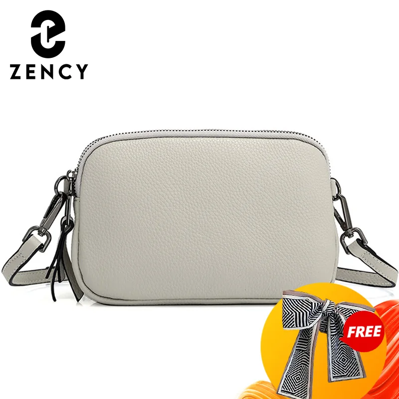 Zency Весенние Новые поступления Женская сумка через плечо 100% натуральная кожа