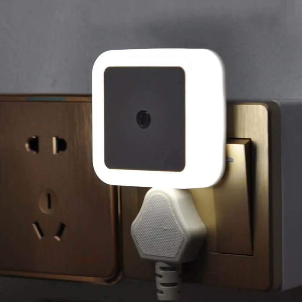 Light Sensor Control Night Mini EU US Plug Novelty Square Bedroom lamp For Baby Gift Romantic Colorful Lights | Лампы и освещение