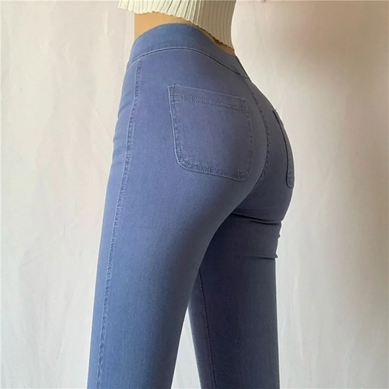 

2021 New Women Clothing Skinny Plus Elastic Jeans Woman High Waist Sexy Hip White Pants Fashion Women Clothing