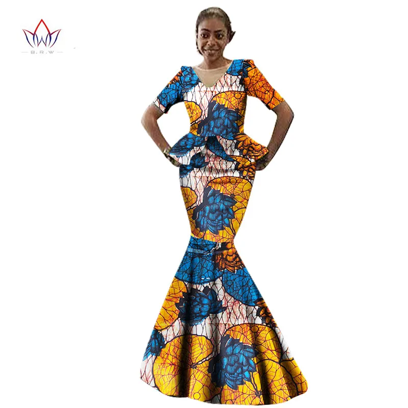 Женская одежда в африканском стиле повседневное женское Платье макси с коротким