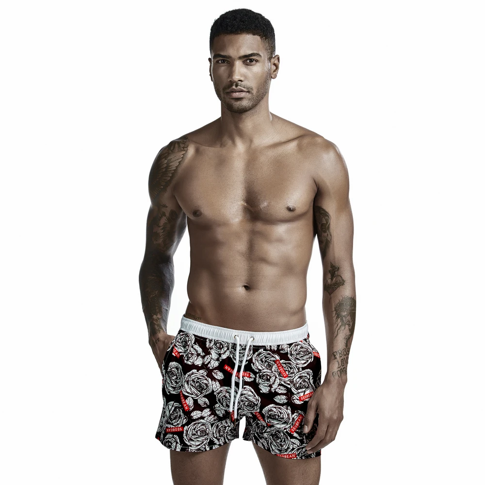 

Hot Sell Mens Out Door Sports Bottoms Printing Swimsuit Beach Shorts Swimming Trunks Surf Swimwear Polyester Bathing Quick Dry