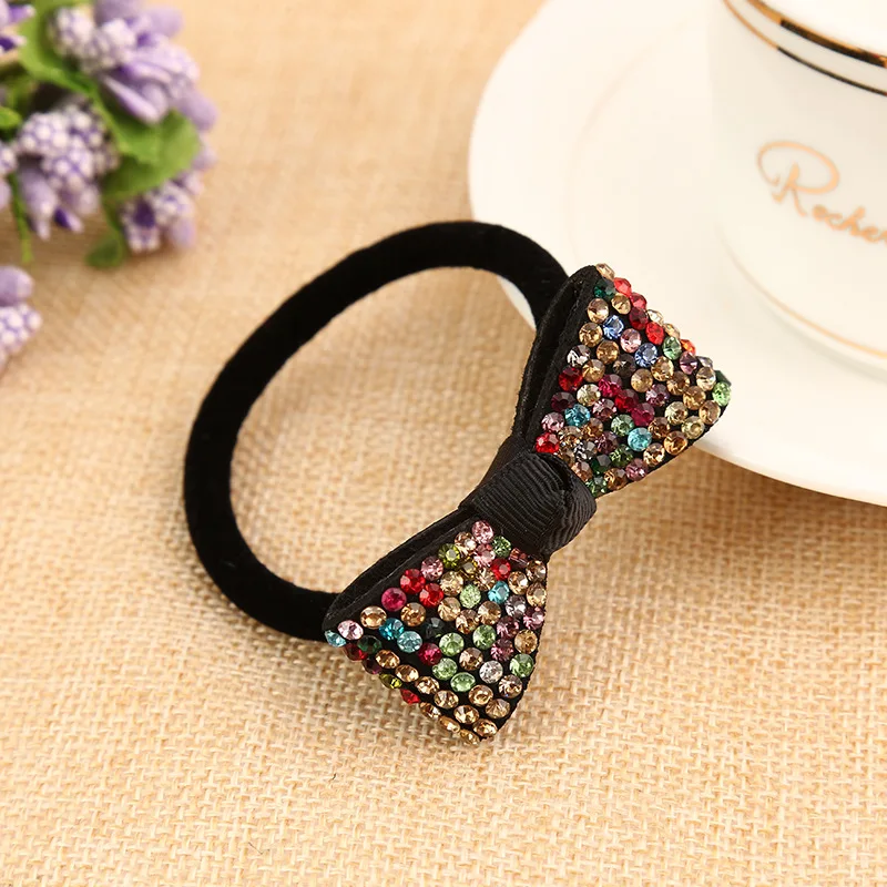Женские блестящие резинки для волос простые корейские фиксации хвостиков стразы