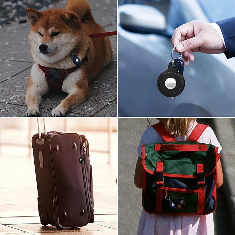 

Soft Liquid Silicone Protective Case For Airtags Cover Hangable Keychain Locator Tracker Cover For airtag holder collar Case