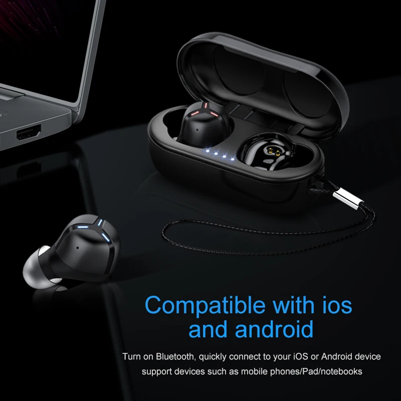 Беспроводные Мини наушники Bluetooth IPX7 водонепроницаемые TWS с микрофоном гарнитура