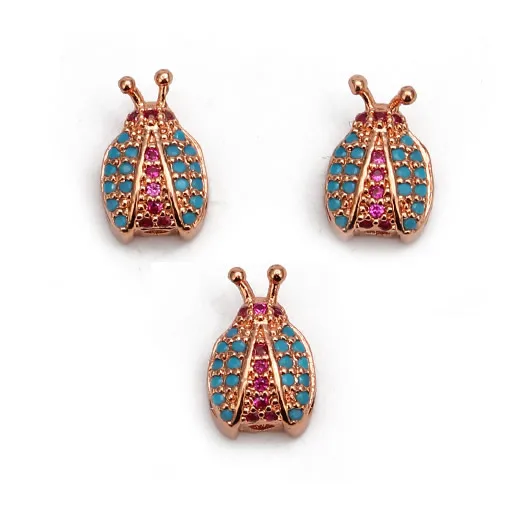 MEIBEADS 1 шт. CZ циркониевые амулеты DIY Москитная Божья коровка очаровательный