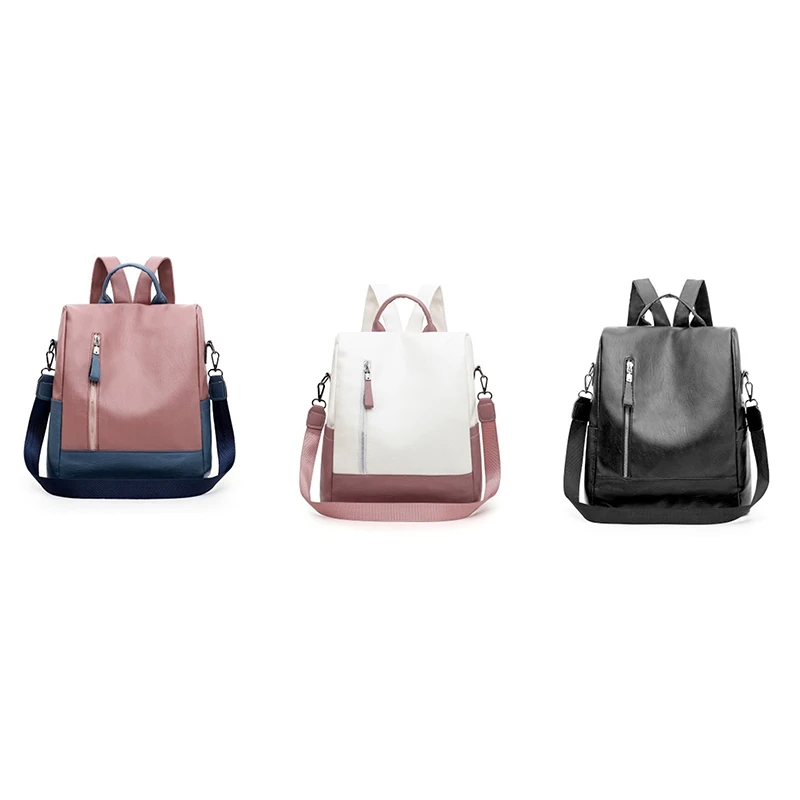 

Soft Leather Backpack Female Bag Fashion Casual Simple Wild Personality Trend Student Backpack