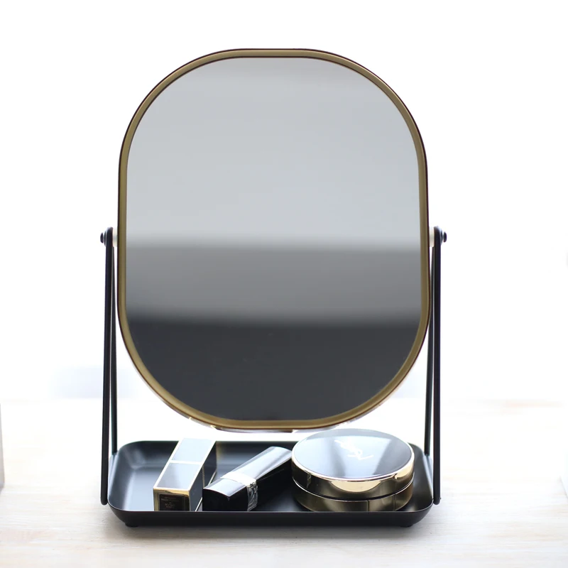 Зеркало в скандинавском стиле для хранения туалетного столика бронзовое золото