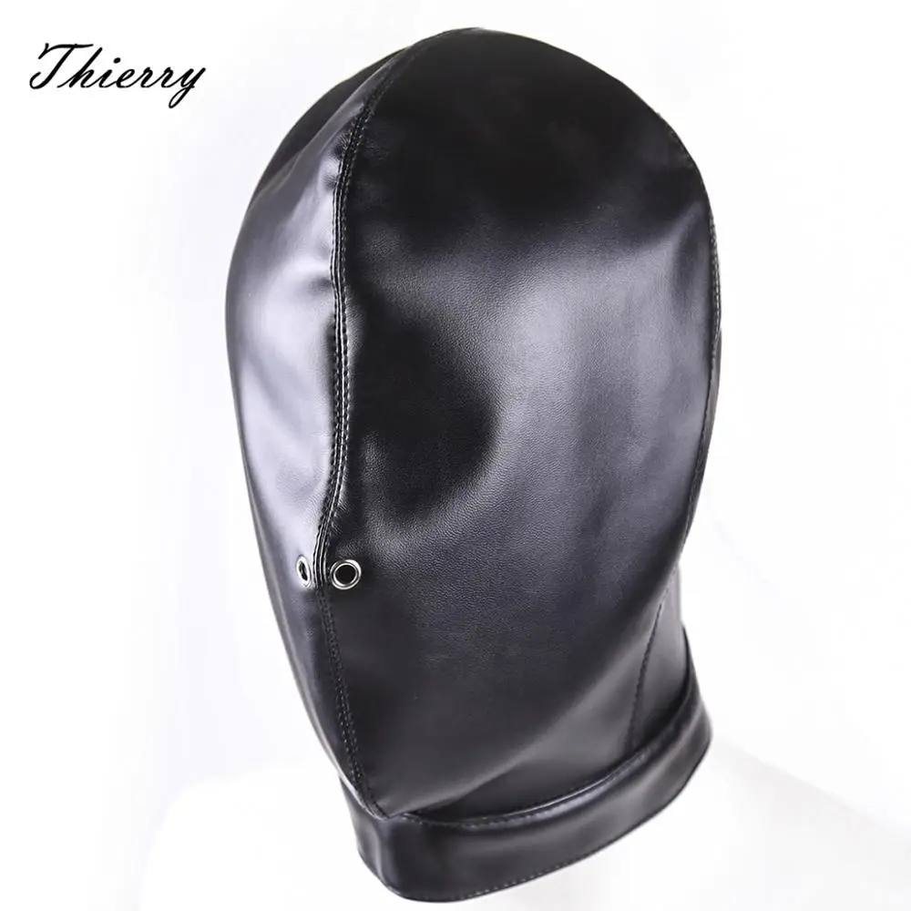 Thierry Fetish Sensory Deprivation Bondage Head Hood The PU Leather SM Toys Sex Products for Couples Adult Game Roleplay | Красота и