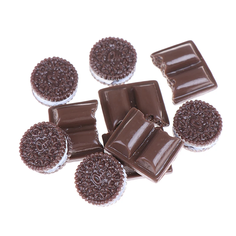 

5pcs Biscuits Dessert Cookies Chocolate Plastic Can Mini Play Toy Food Candy Fruits For Dolls Accessories Kitchen Play Toys