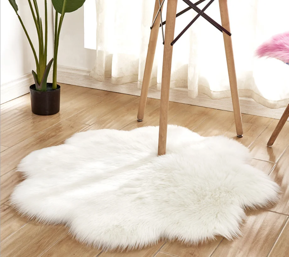 Круглый белый шерстяной акриловый Коврик для пола утолщенный плюшевый ковер