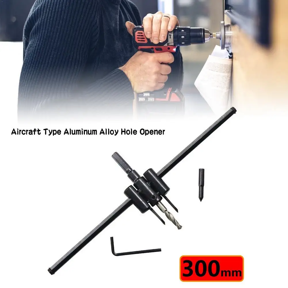 

Adjustable Hole Saw Circle Metal Wood Circle Hole Saw Drill Bit Cutter Kit DIY Tool 30mm-300mm Black Alloy Blade For Woodworking