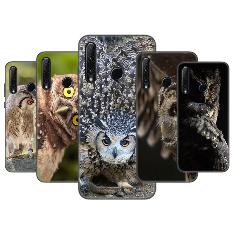 Чехол с рисунком совы для Huawei Honor 10X Lite 7A 7S 8A 8C 8S 8X 9A 9C 9X 10i 20i 30i 20E 20S Pro 8 10 черный чехол