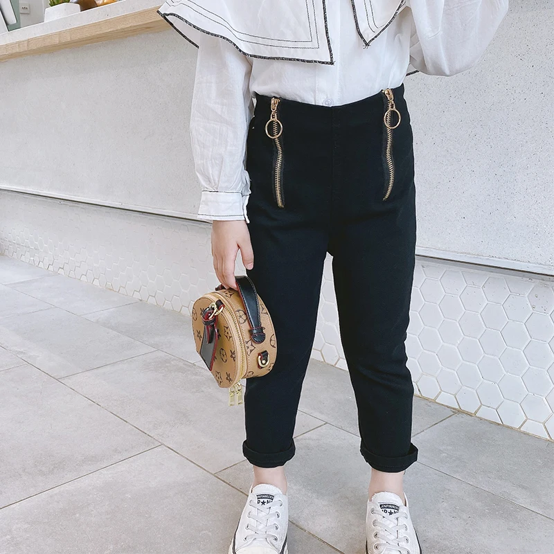 Весенне-летние джинсы для девочек детские брюки джинсовые штаны Детская уличная