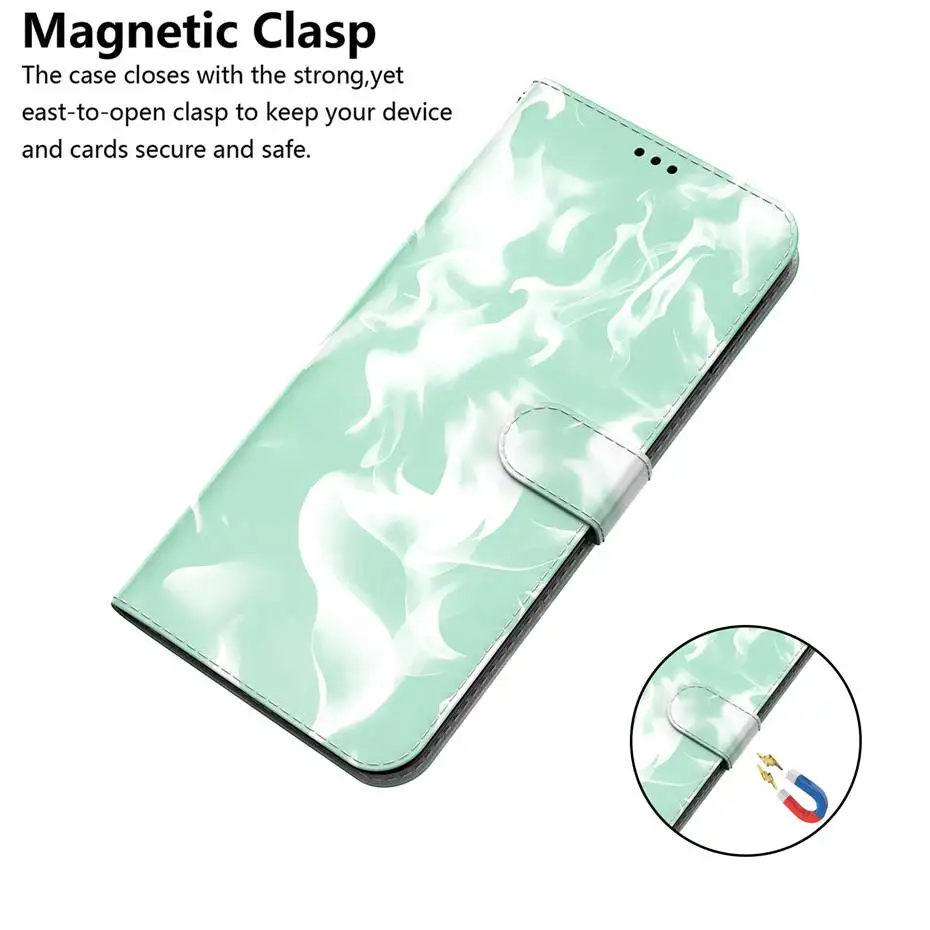 Кожаный флип-чехол для OnePlus X 9 Pro бумажник чехол Nord N10 5G N100 акварель облака телефона