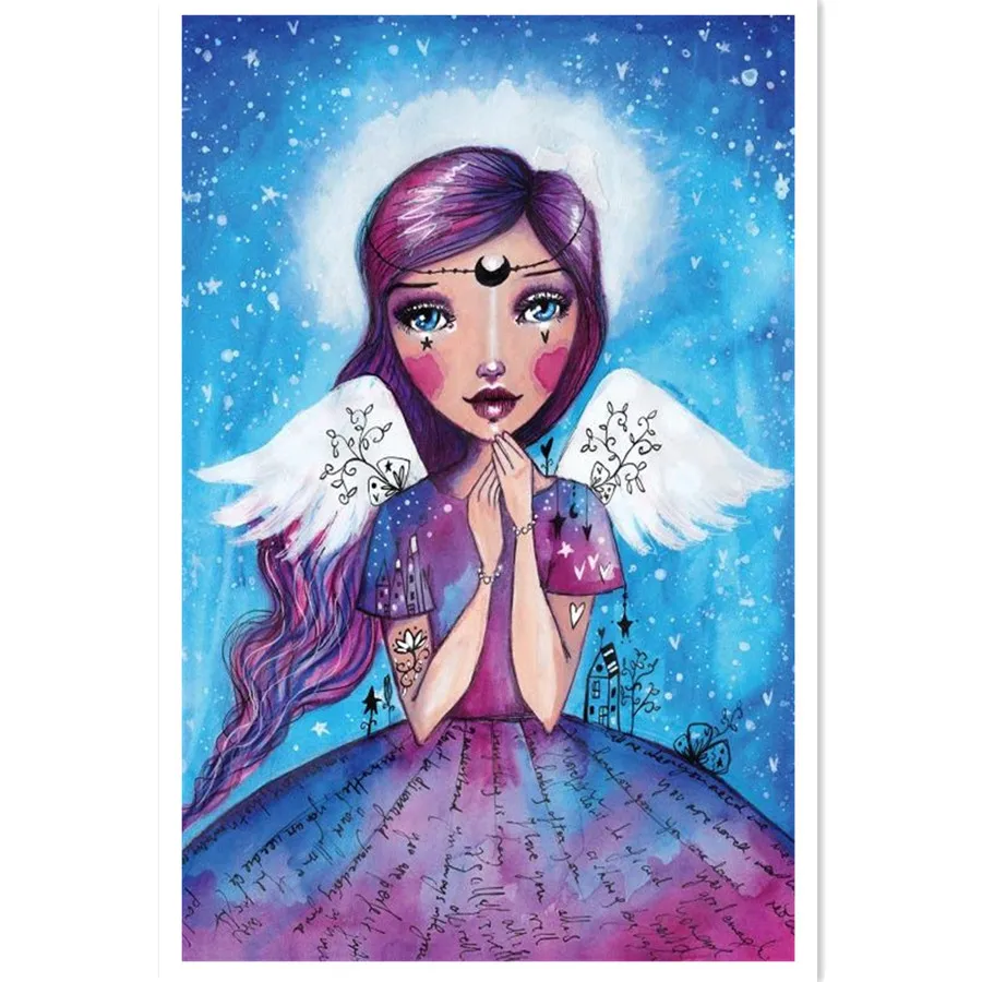 

Frame DIY Painting By Numbers Kits Angel woman Acrylic Paint By Numbers Handpainted Oil Painting For Home Decoration