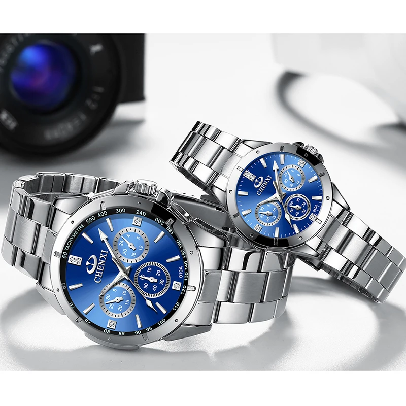2022 New CHENXI,Couple Watches Pair Men And Women,Gift Lover Watches,Waterproof Stainless Steel Quartz Men's Wrist Watch Women