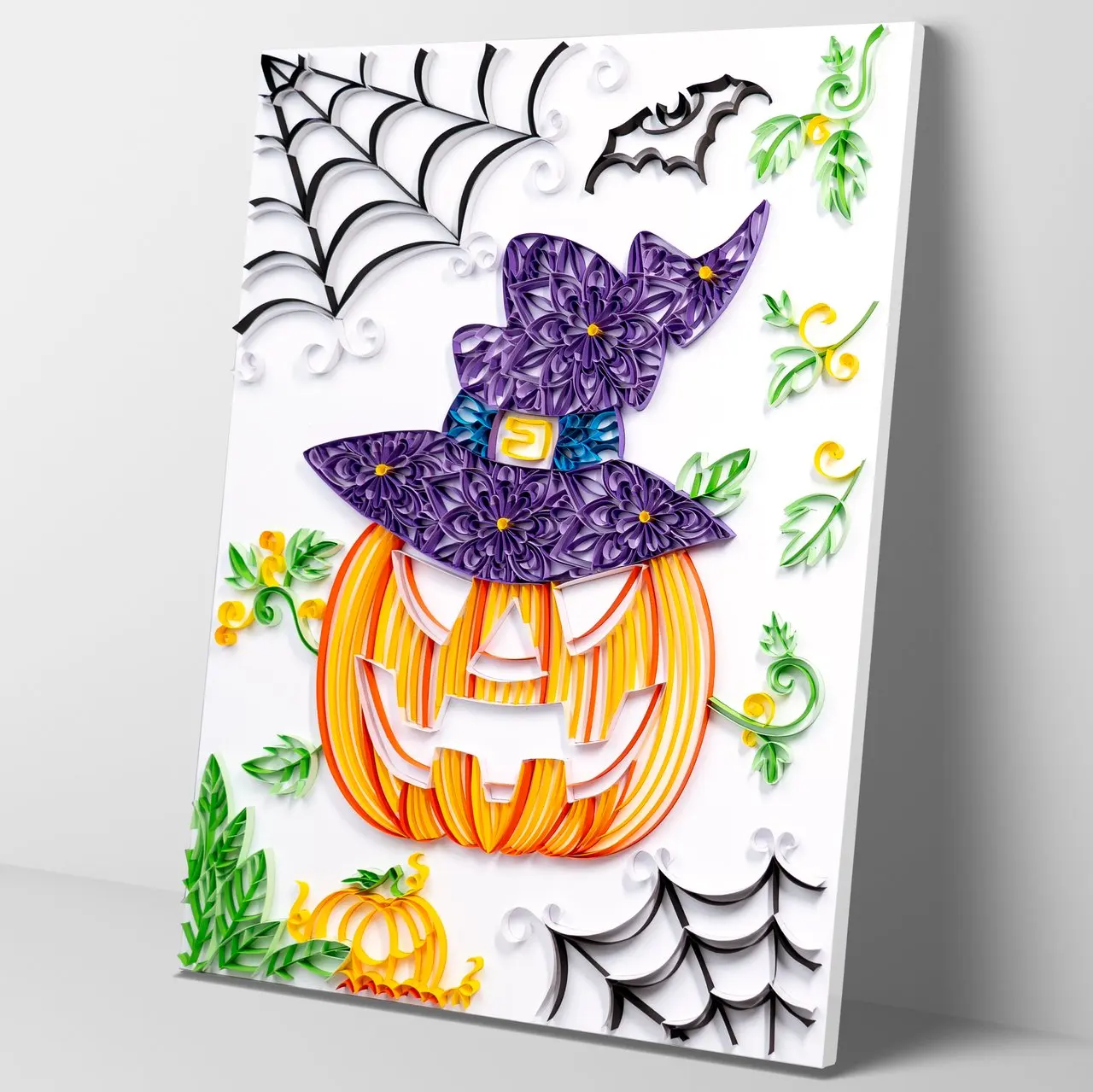 

Quilling Kits Panit Purple pumpkin Paper Filigree Painting Exquite Handmade Craft Wall Decoration Best Gifts 20 Inch