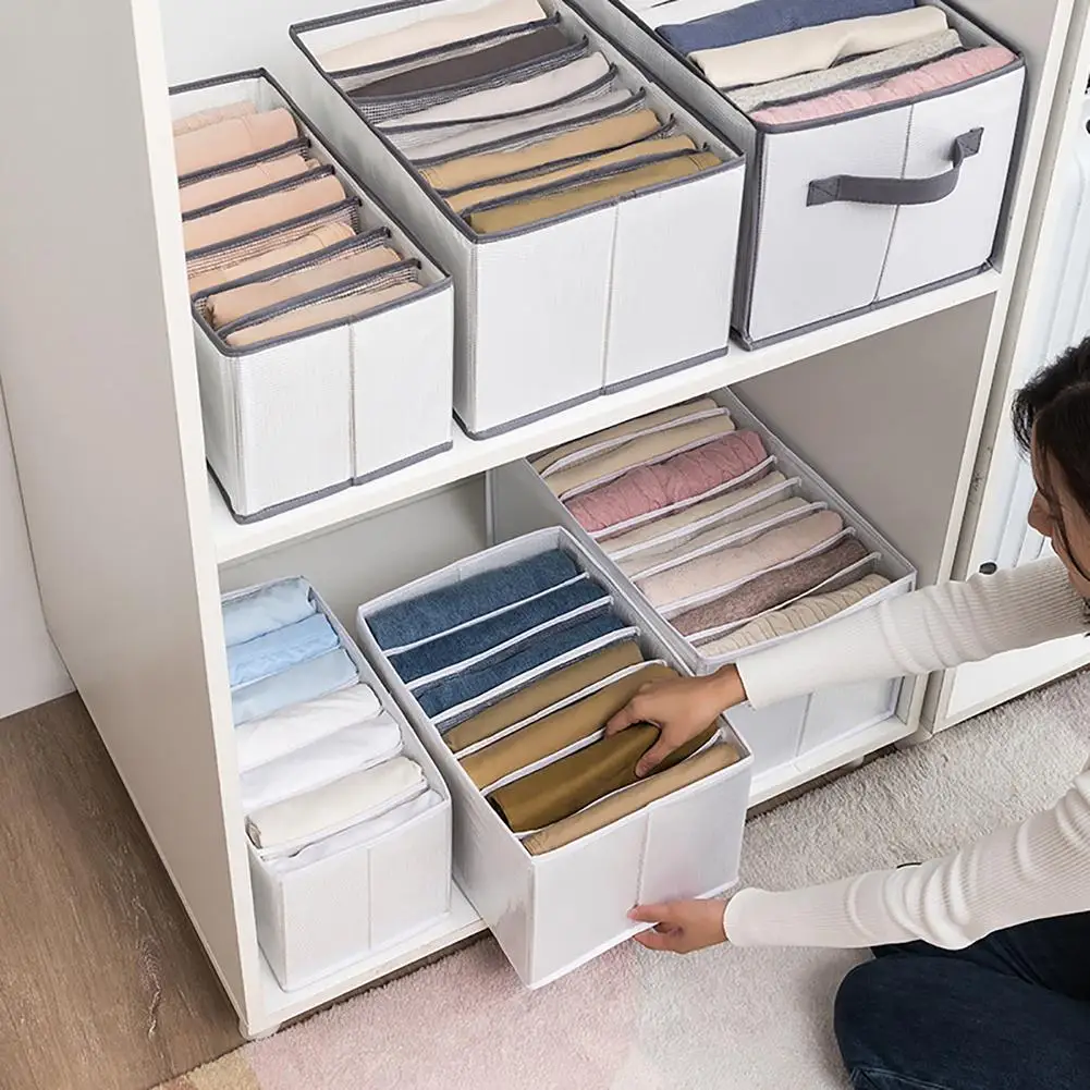 

Foldable Washable Clothes Organizer Box For Leggings Jeans Sweater Drawer Closet Clothes Divider Organizer Storage Basket