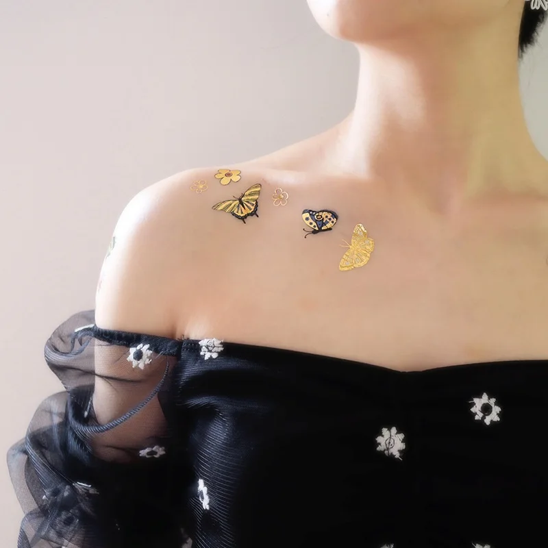 12 разных стилях праздничные платья бронзовые татуировки бабочки одноразовые