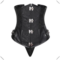 gothic underbust corset jacquard floral slimming waist trainer shaper front busk gorset outfit plus size waisttrainer shapewear
