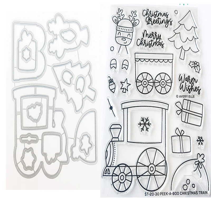 

Christmas Locomotive Metal Cutting Stencil Diary Scrapbooking Easter Craft Engraving Making Diy New Arrival Cut 2021