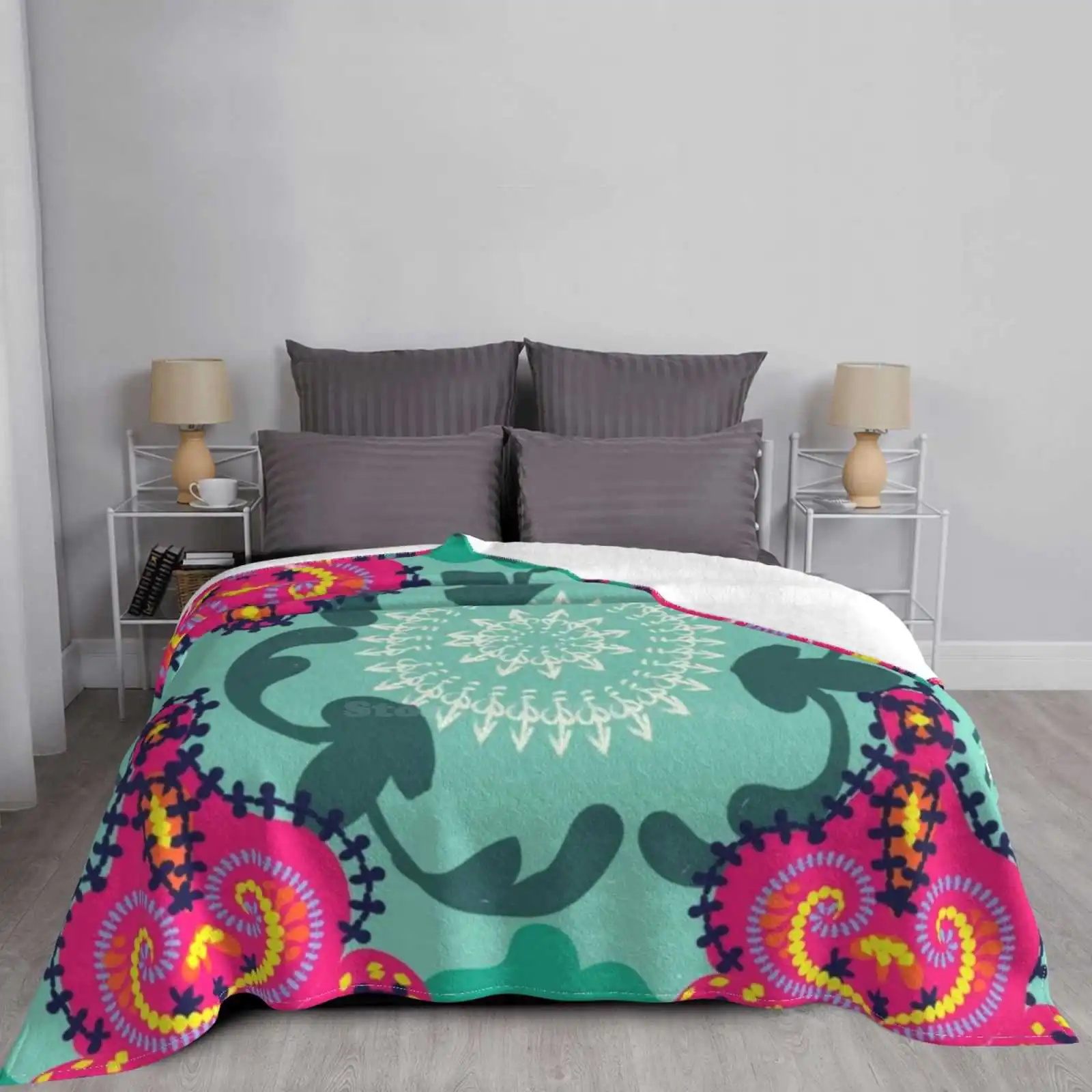 Шикарное одеяло в стиле бохо мягкое теплосветильник легкое тонкое украшение