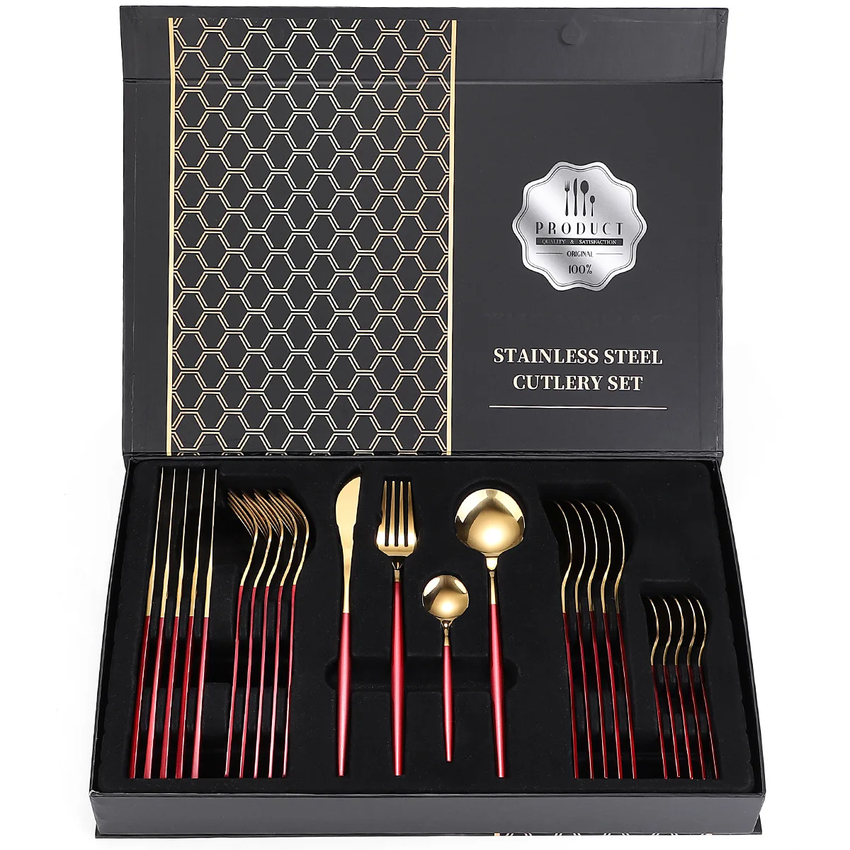 Набор столовых приборов из нержавеющей стали 304 24 шт. в подарочной коробке | Дом и