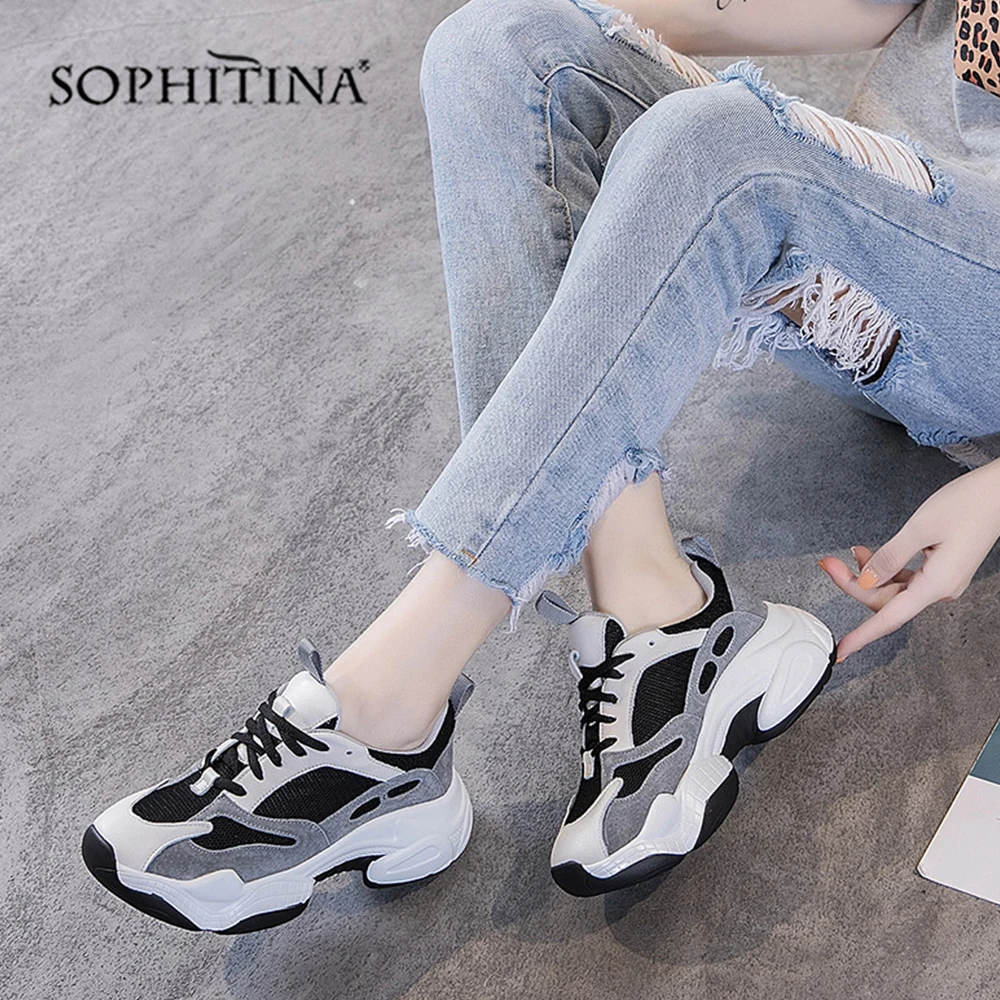 SOPHITINA/модные женские туфли на плоской подошве Особый дизайн Удобные кроссовки с